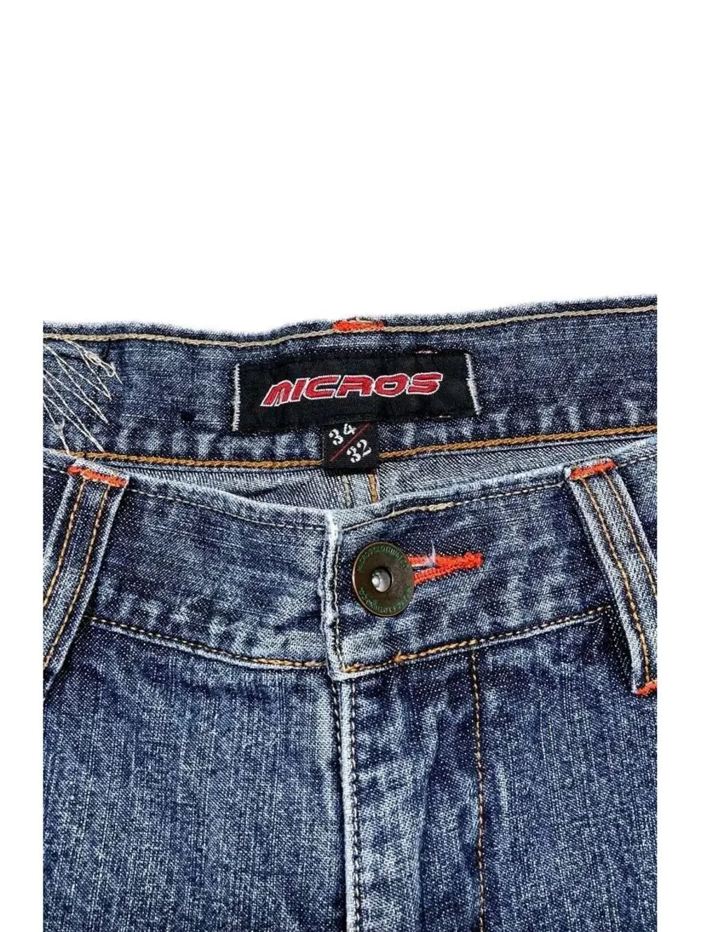 Vintage Micros Blue Denim Flared Jeans Size 34x32